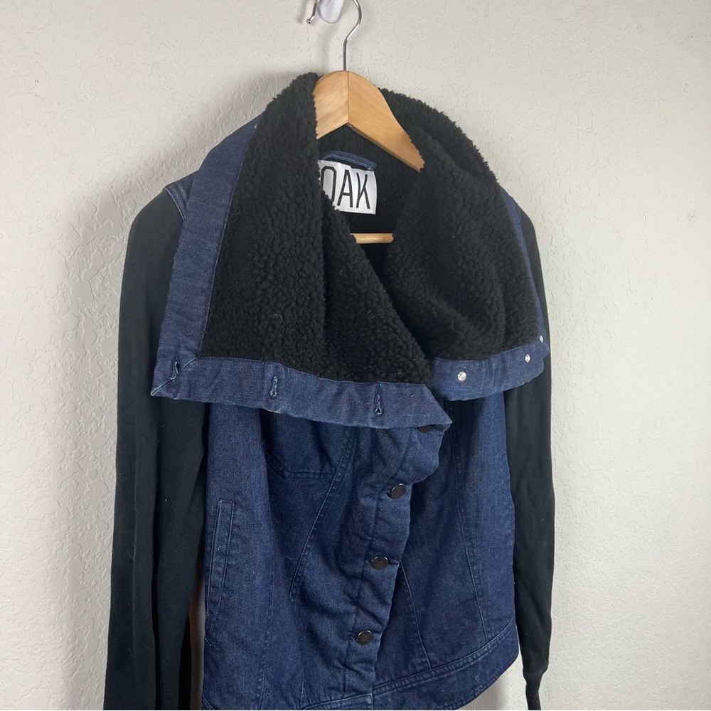 OAK NYC Jacket Denim Jean Sherpa Fleece - Picture 5 of 11